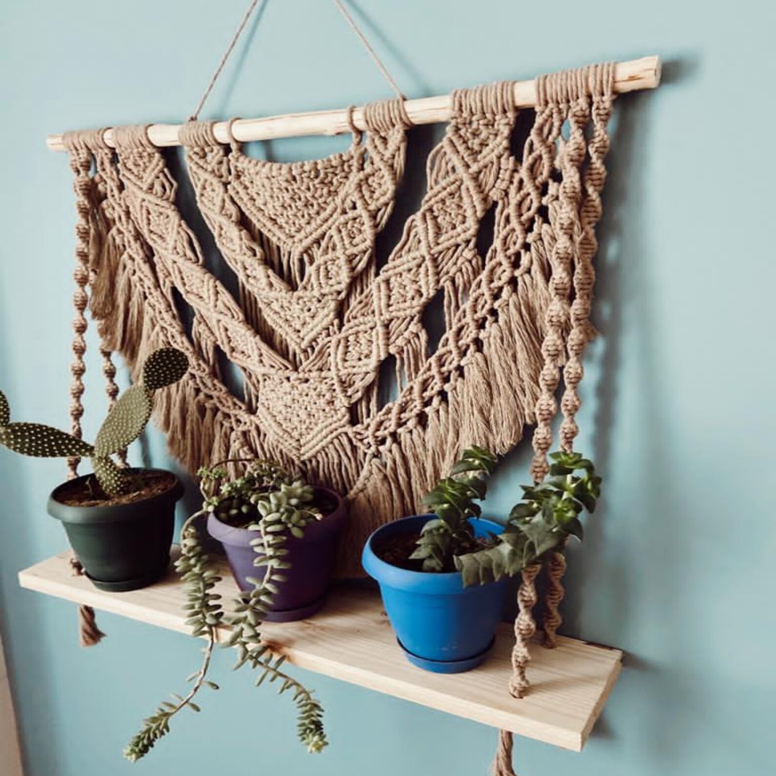 Macrame Wall Hanging Rustic Home Decor Boho Design Handmade Etsy