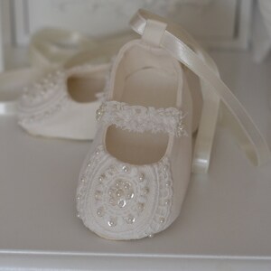 Ivory Christening Shoes. Baptismal Booties Baby Girls - Etsy