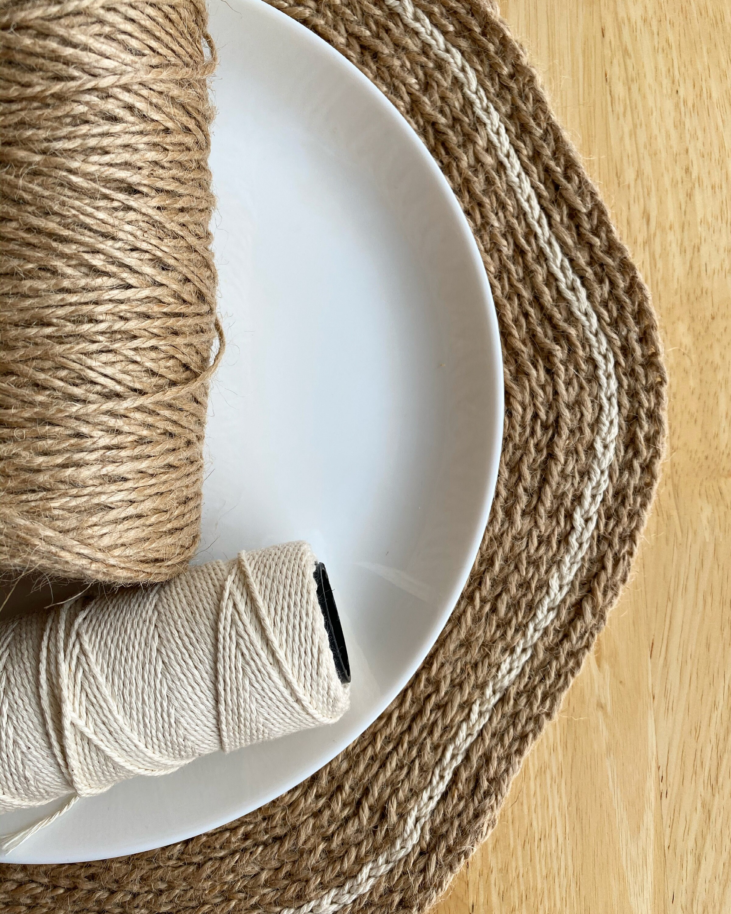 Jute placemats Jute coasters Handmade jute table mat Organic Etsy