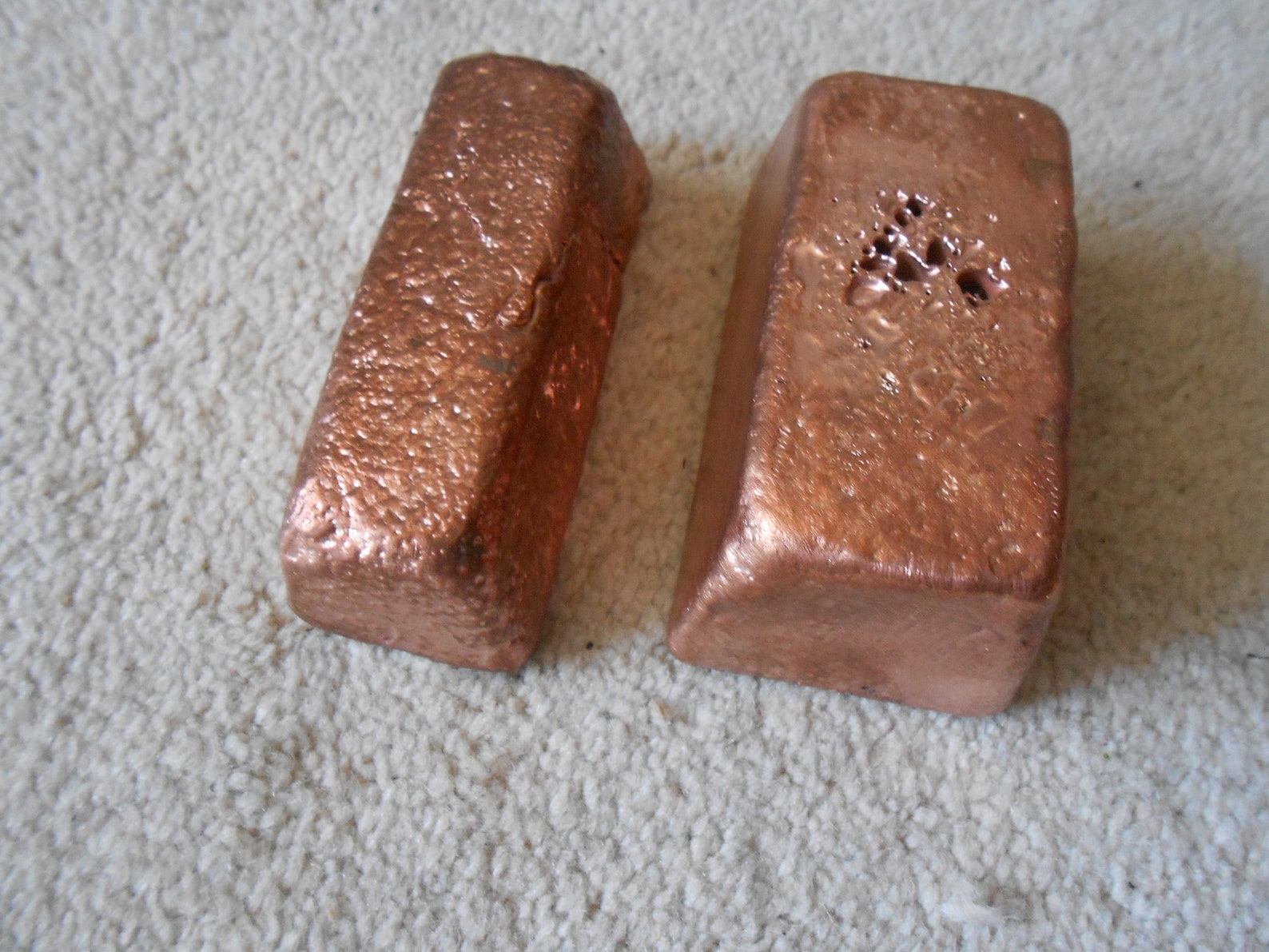 Solid Copper Ingot Bars home poured useful paperweight or to Etsy