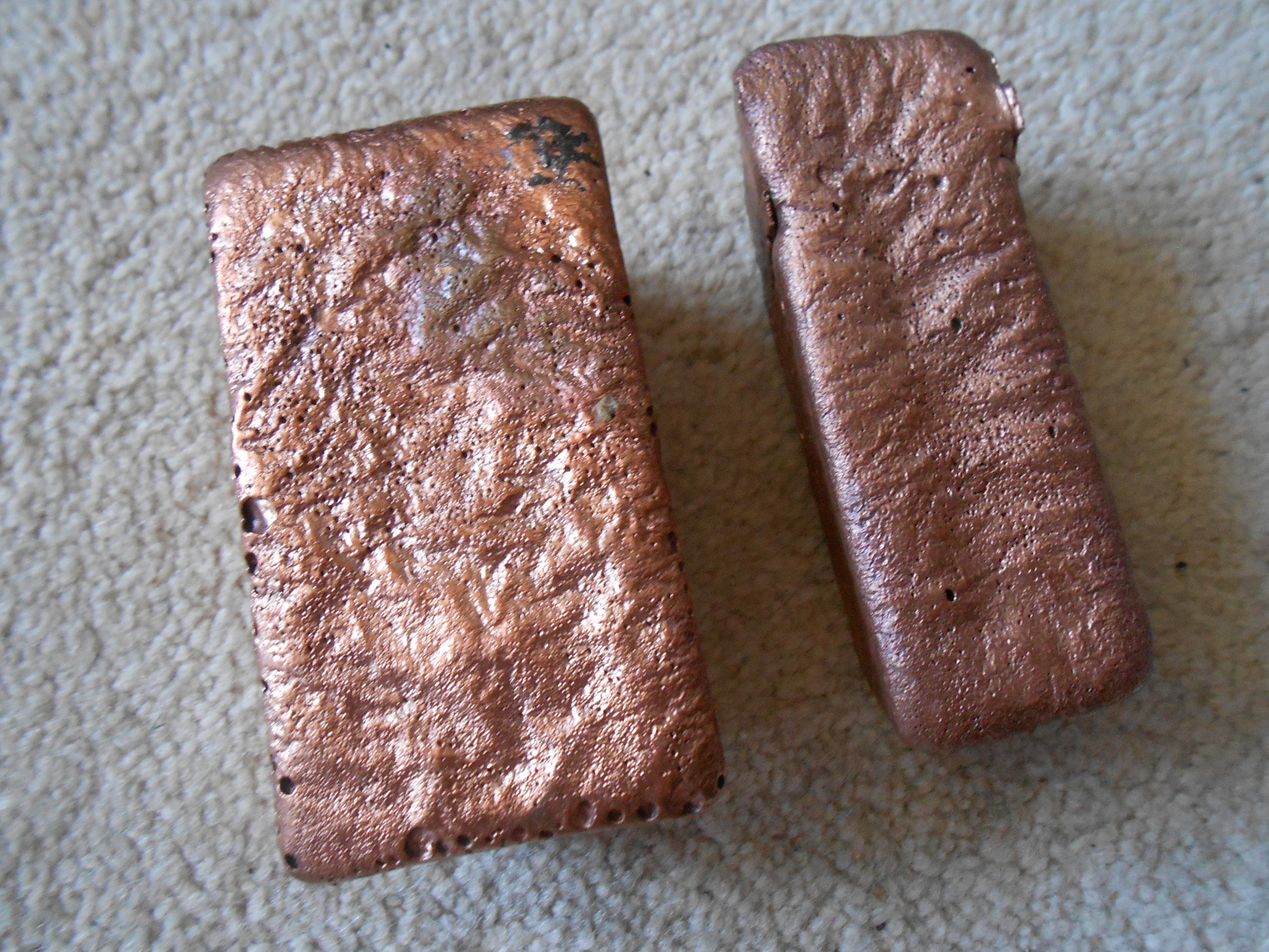 Solid Copper Ingot Bars home poured useful paperweight or to Etsy