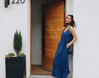 Three Dots Womens Halter Maxi Dress W/Shelf Bra Three Dots Womens Halter Maxi Dress W/Shelf Bra