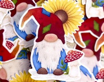 Cute Gnome Watercolour Sticker