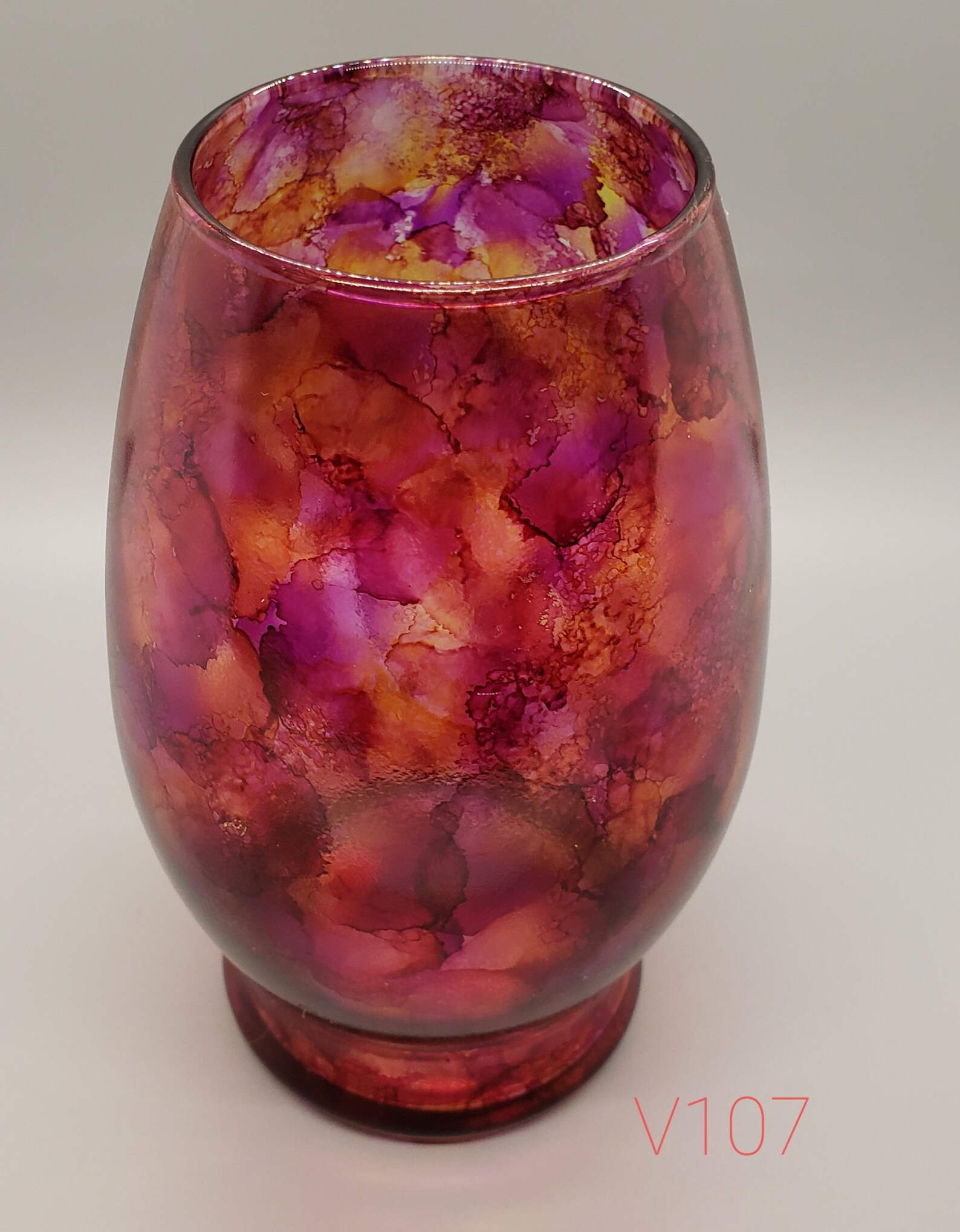 Alcohol Ink Painted Glass Vases Etsy