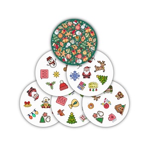 CHRISTMAS X-MAS Spot It / Dobble Card Game (DRUCKBARE PDF-Datei – 57 Karten) Weihnachten