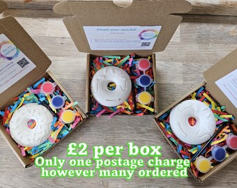 Paint Your Own Donut Party Bag. Personalised Party Bags, Party Pack, kids craft kit, children's party gift, party bag filler