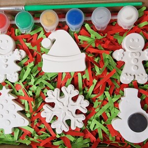 Paint your own Christmas Magnets: Gingerbread person, Tree, Snowflake, Snowman or Santa Hat Christmas Eve box fillers , Stocking fillers image 3