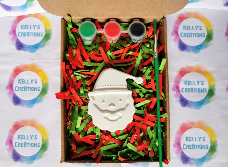 Paint Your Own Christmas Magnet. Paint your own kit, kids craft kit, children's gift idea, Birthday gift, Christmas Eve Box. image 3