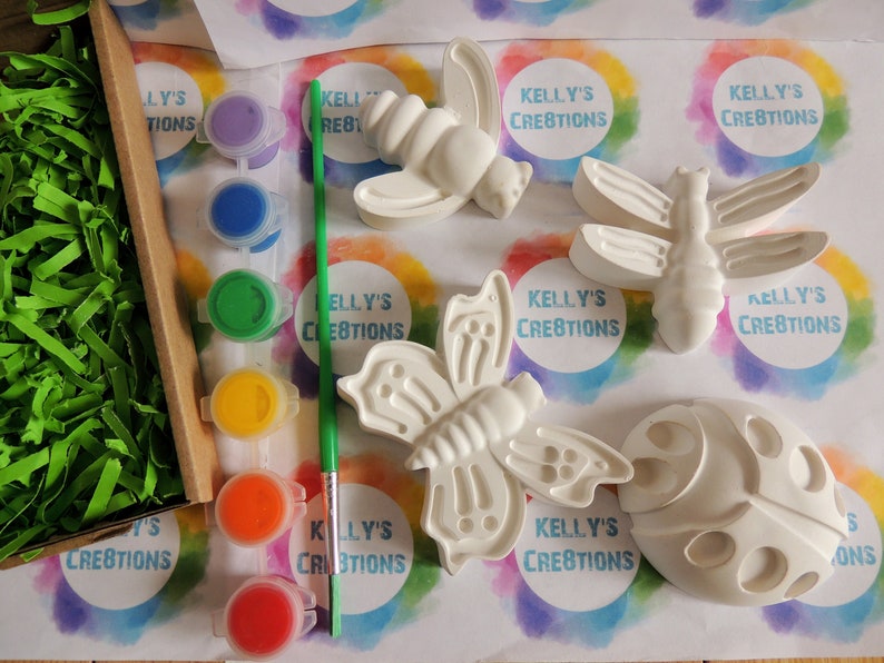 Paint Your Own Bugs Craft Kit Ladybird, Butterfly, Bee & Dragon Fly