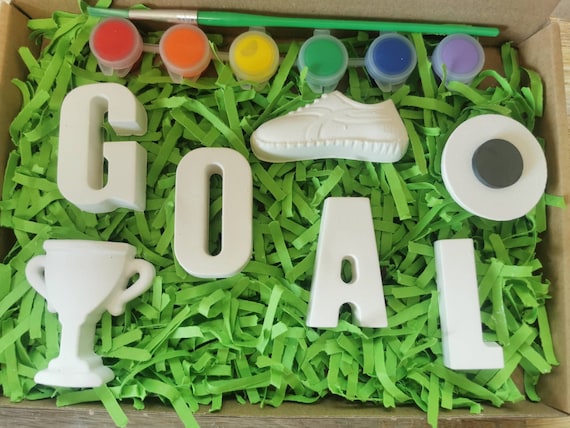 Magnet:Paint Your Football/ world cup Magnet Set. Paint your own kit, kids craft kit, children's gift idea, kids activity