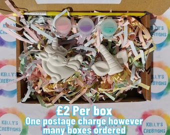 Paint Your Own Unicorn Magnet Party Boxes. Personalised Party Bags, Party Pack, kids craft kit, children's party gift set, party bag filler