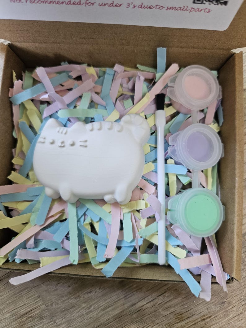 Paint Your Own Cute Cat Party Favour, Kids Craft Kit, Handmade Plaster Figure image 2