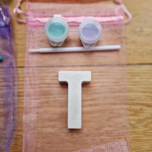 Paint Your Own Initial Bag. Personalised Party Bags, Party Pack, kids craft kit, children's party gift, party bag filler, party favour Pastel