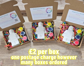 MagnetPaint Your Own Brickman Magnet Party Bag. Personalised Party Bags, Party Pack, kids craft kit, children's party gift, party bag filler