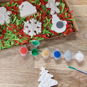 Paint your own Christmas Magnets: Gingerbread person, Tree, Snowflake, Snowman or Santa Hat Christmas Eve box fillers , Stocking fillers image 1