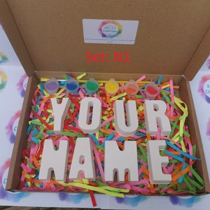 Paint Your Own Name Plus Magnet. Paint your own kit, kids craft kit, children's gift idea, kids activity