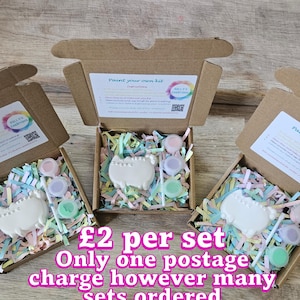 Paint Your Own Cute Cat Party Favour, Kids Craft Kit, Handmade Plaster Figure image 1