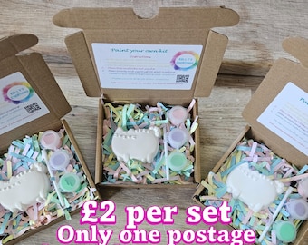 Paint Your Own Cute Cat Party Favour, Kids Craft Kit, Handmade Plaster Figure