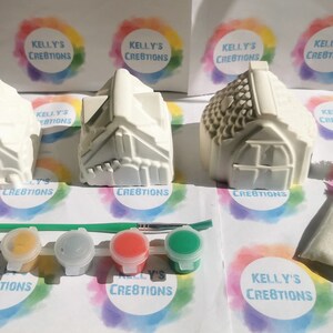 Paint Your Own Christmas Village. Paint your own kit, kids craft kit, children's gift idea, Birthday gift, Christmas Eve Box. image 8