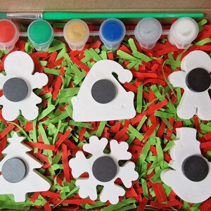 Paint your own Christmas Magnets: Gingerbread person, Tree, Snowflake, Snowman or Santa Hat Christmas Eve box fillers , Stocking fillers image 4