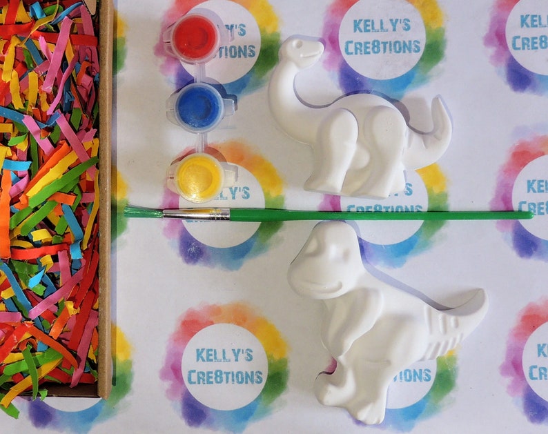 Magnet:Paint Your Own Dinosaur Party Boxes. Personalised Party Bags, Party Pack, kids craft kit, children's party gift set, party bag filler afbeelding 7