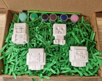 Paint Your Own Block Pixel craft Set. Paint your own kit, kids craft kit, children's gift idea, Birthday gift, class party gift.