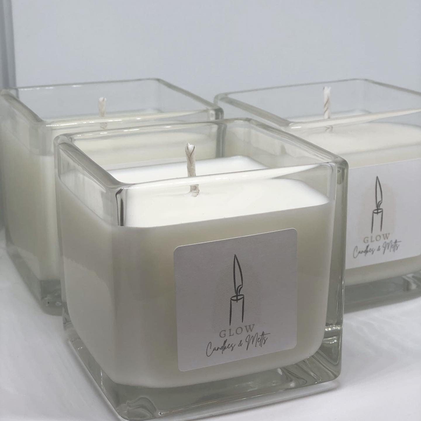 Glass jar candle cube shape scented container candle Etsy