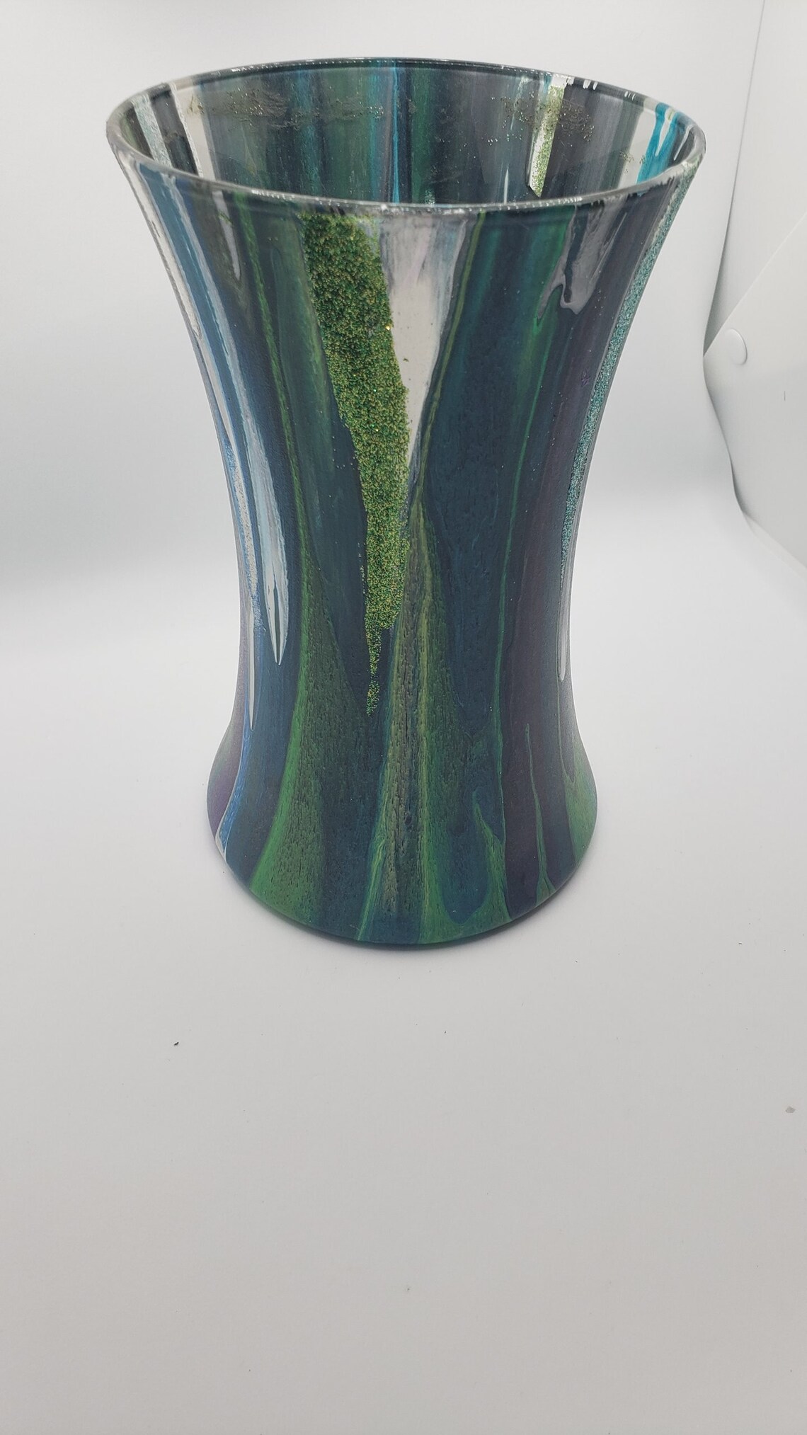 Acrylic Pour on Glass Vase Etsy