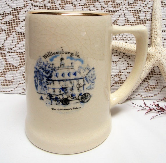 Vintage Colonial WILLIAMSBURG VIRGINIA Souvenir Pottery Mug Etsy