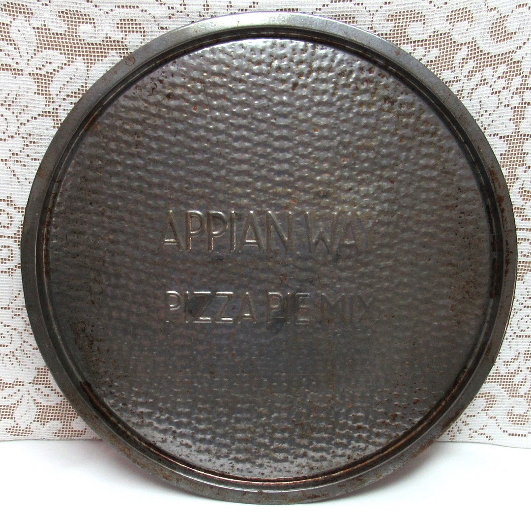 Vintage APPIAN WAY PIZZA Pie Mix Pie Tin Plate Pan Bakeware Advertising