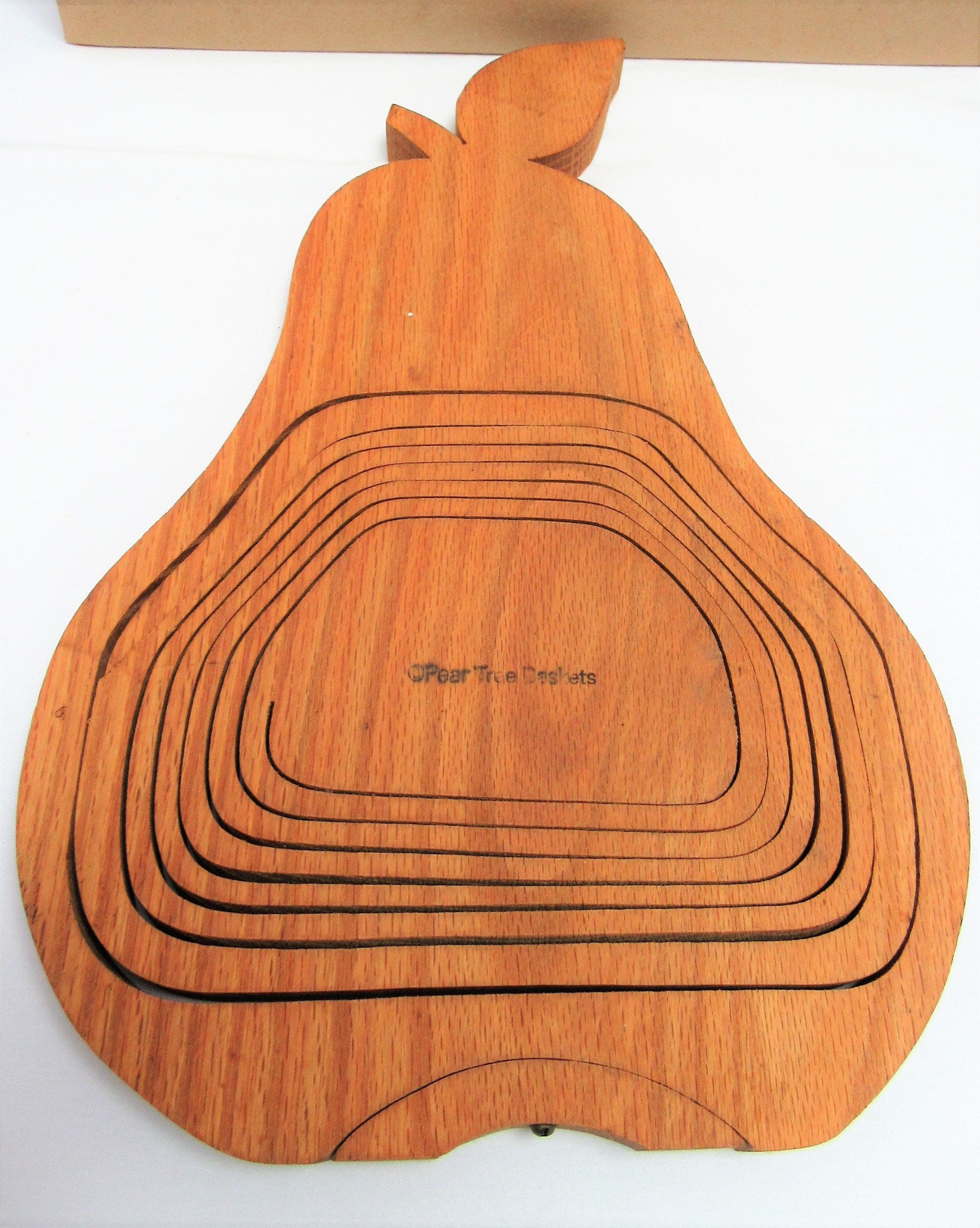 Vintage JOHN KEIM Pear Tree Baskets Amish Folding Collapsible WOOD