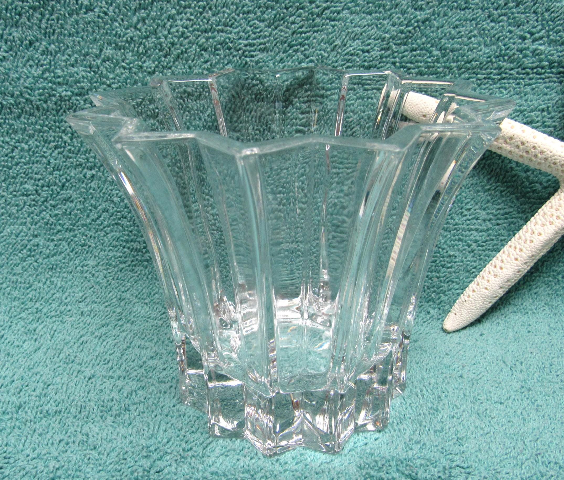 Villeroy&Boch蝋燭台 Vintage Gorgeous VILLEROY & BOCH Star Shaped Clear Glass Vase