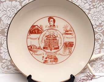Vintage PIERCE COUNTY GEORGIA Commemorative Plate Bicentennial 1776-1976 Offerman Depot Shiloh Church Blackshear Academy