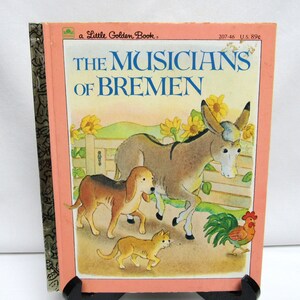 Vintage Sweet The MUSICIANS Of BREMEN Little Golden Book 1983 Illustrated Nursery Rhymes
