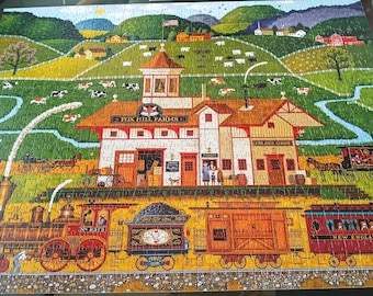 Vintage Charles Wysocki Honey Pumpkin Valley 1000 Pc Puzzle