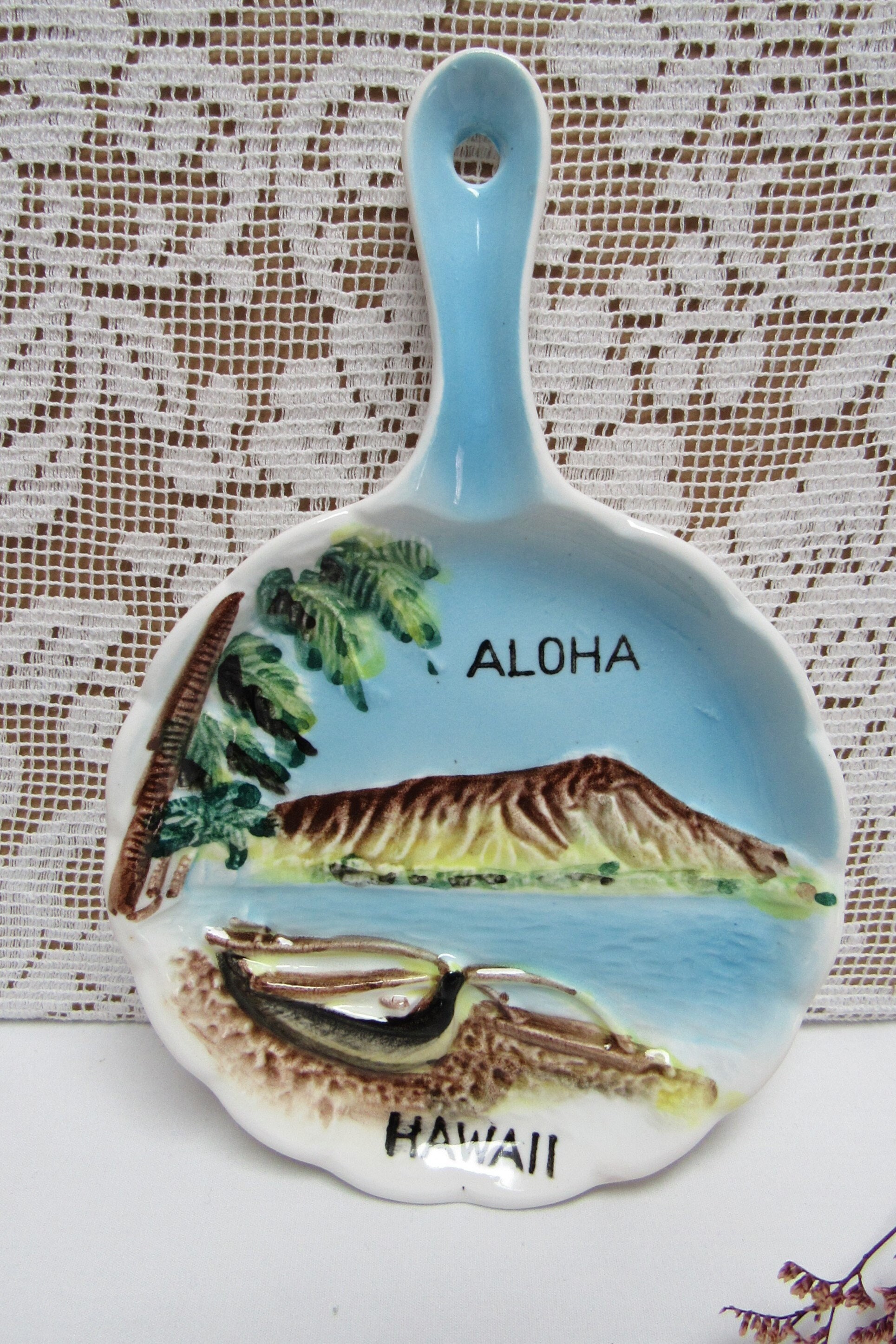 Vintage HAWAII Souvenir Ceramic Skillet Victoria Ceramics Made in