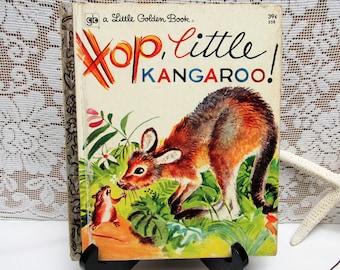 Vintage Sweet HOP, LITTLE KANGAROO Little Golden Book 1973 Western Publishing Australia Animals
