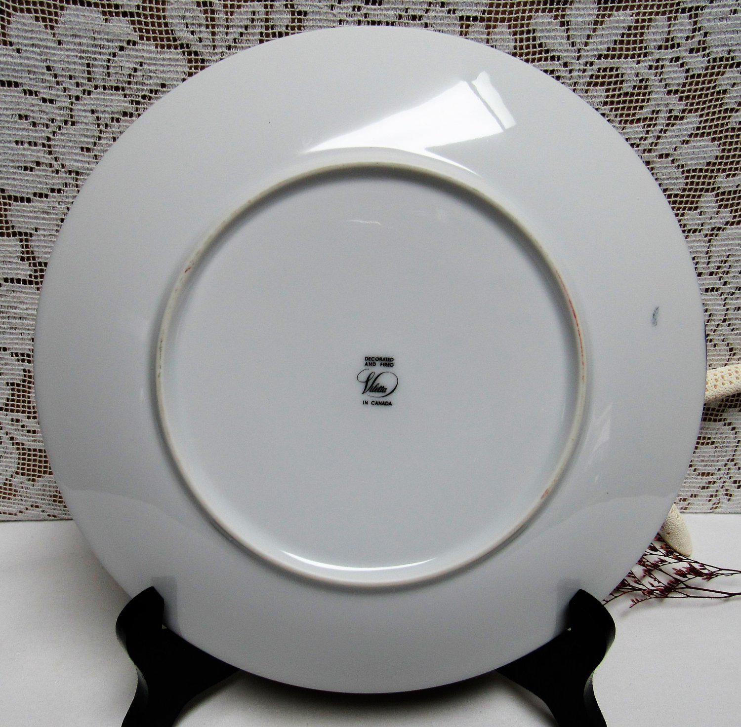 Vintage VILETTA Fine China Provincial Flowers of Canada Plate GOLD