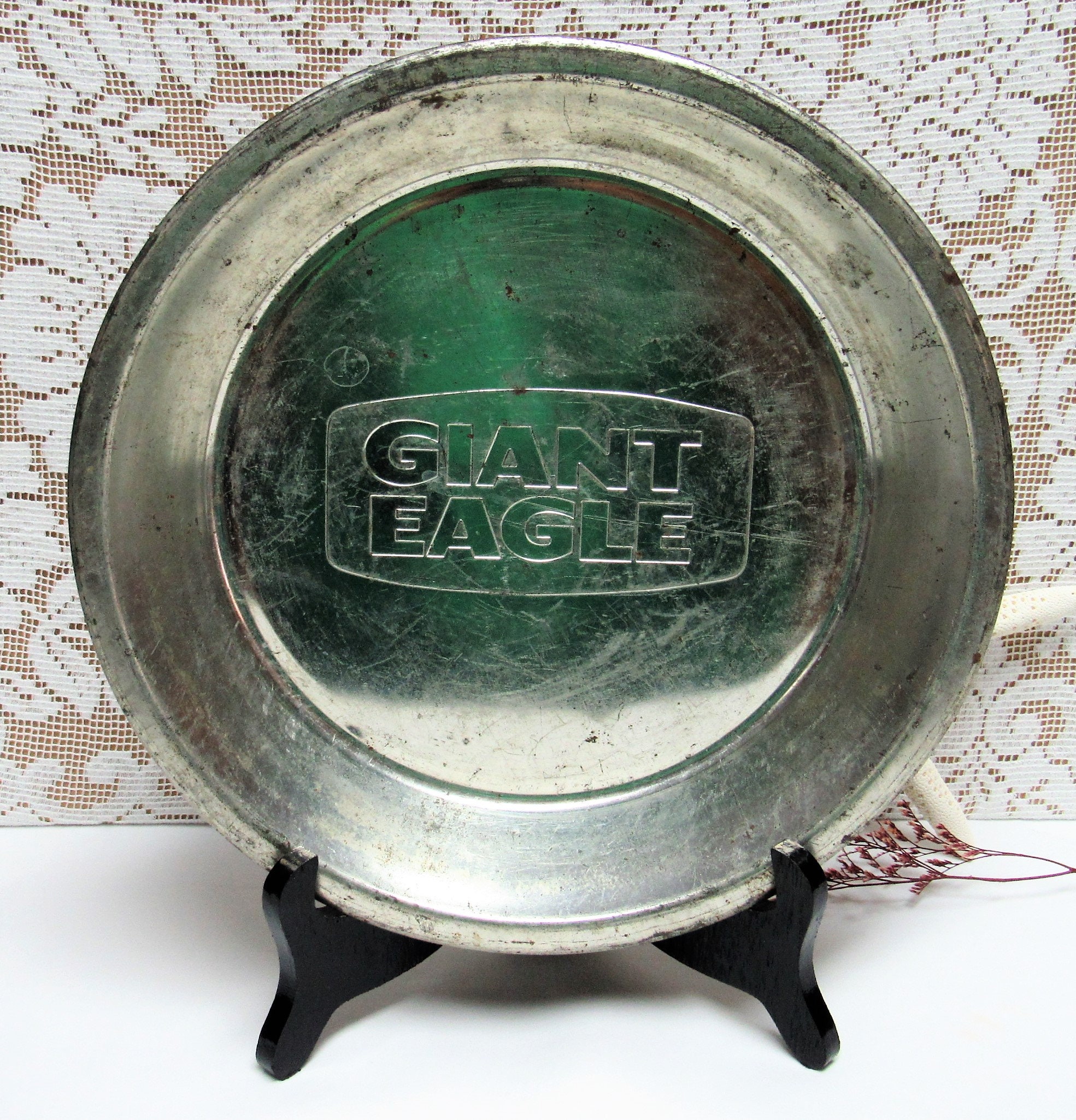 Vintage GIANT EAGLE Supermarkets Pie Tin Plate Pan Bakeware Advertising
