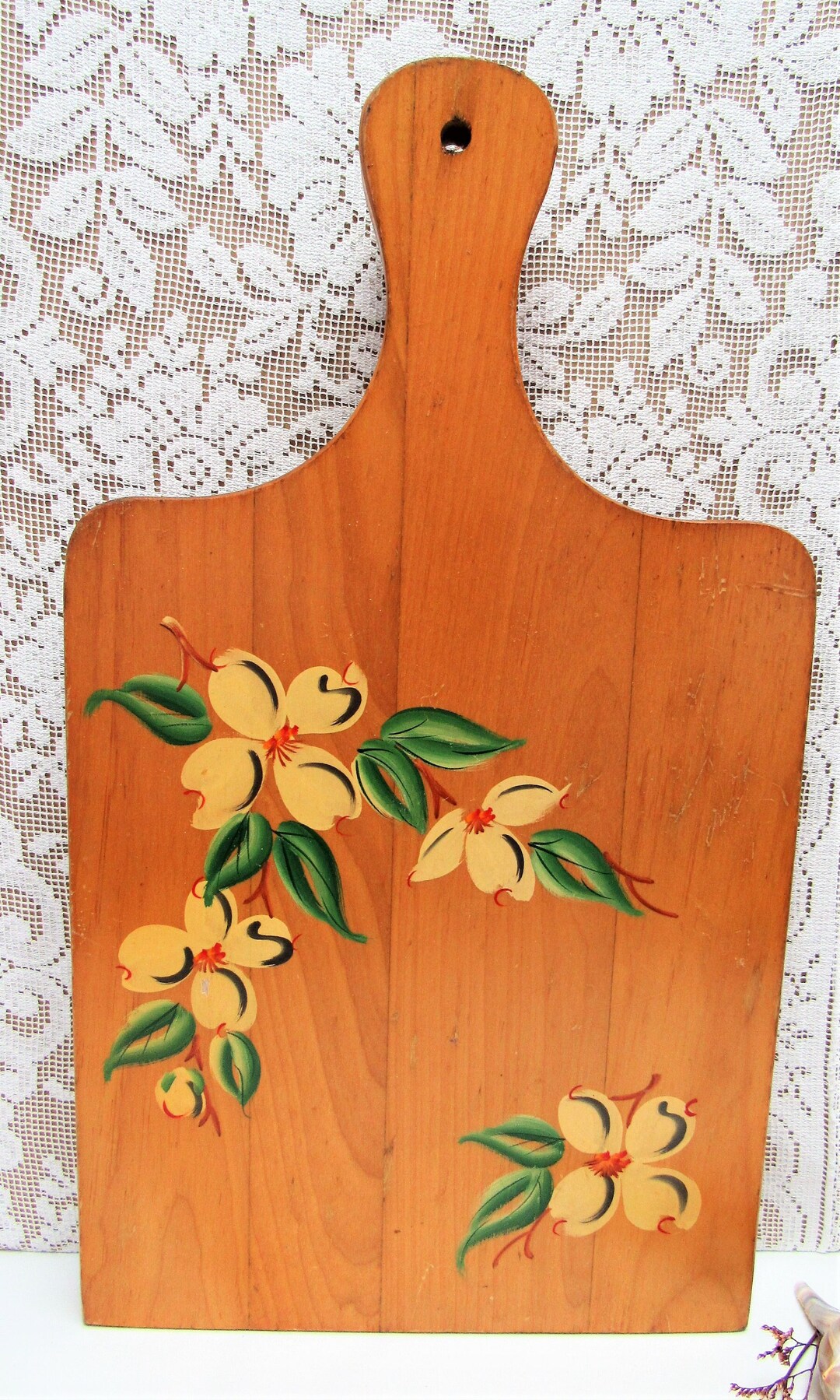 Vintage WOODCROFTERY Country Charcuterie CUTTING BOARD Handpainted