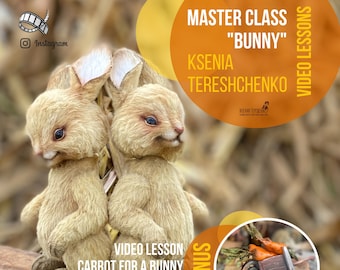 Video tutorial lessons Master class "BUNNY" by Ksenia Tereshchenko + textbook textile carrot