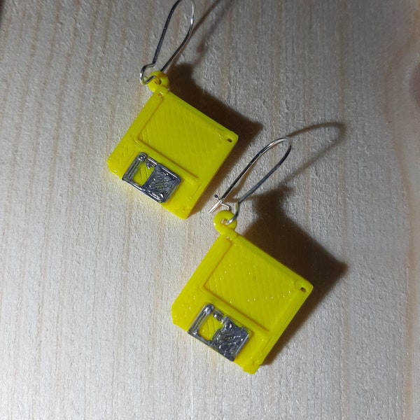 Diskette Earring retro 80's Disk 3.5 For Teen Girl Women's