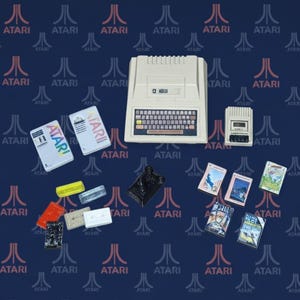 ATARI 400 - TAPE ATARI 410 - Cassette - Games Box - Manuals - Joystick - Miniature