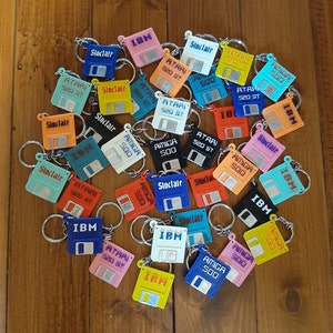 Keychain Diskette 3.5 |  80's | Amiga | IBM | Atari | Sinclair | ZX Spectrum | For Gift | Computer | Retro | Miniature