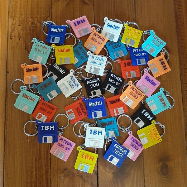 Keychain Diskette 3.5 |  80's | Amiga | IBM | Atari | Sinclair | ZX Spectrum | For Gift | Computer | Retro | Miniature