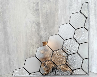 Crystal honeycomb. Upgrade your home decor with the beauty of clear textured glass. Crystal 15th Anniversary keepsake. Spring wedding gift