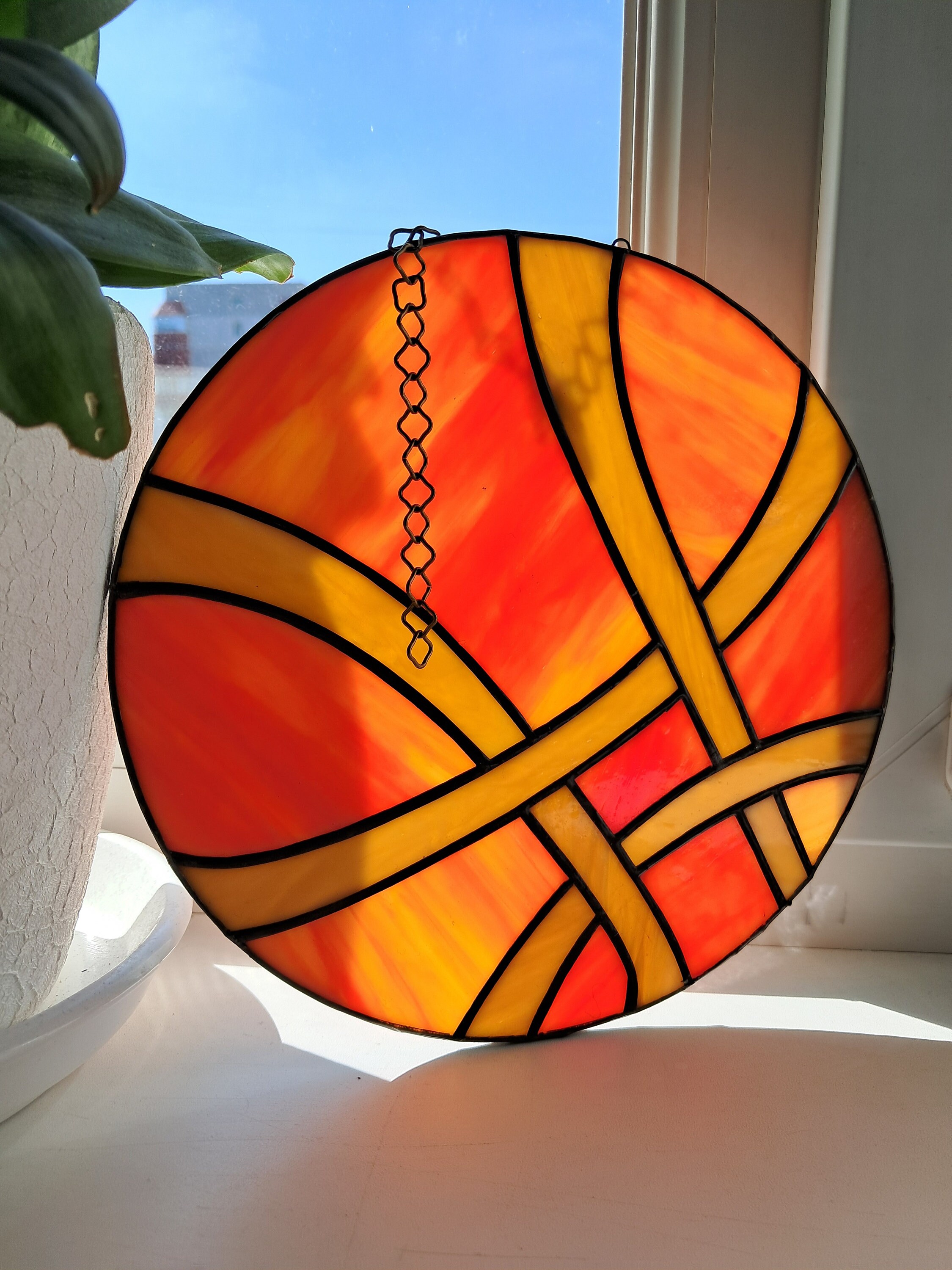 Sigil Sanctum. Stain Glass Panel. Suncatcher. Vitral Art as a Gift for