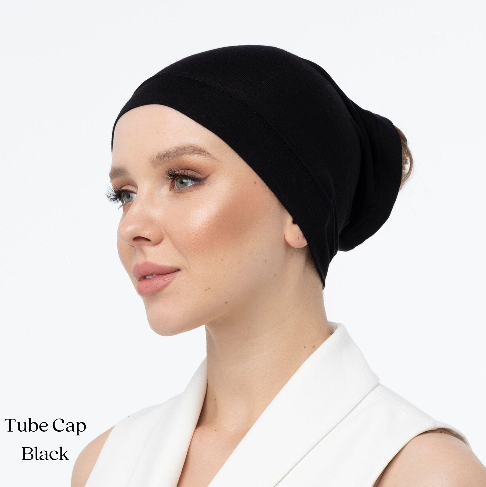 3 Pieces Stretch Soft Undercap Under Scarf with Ear Hole Muslim Jersey  Inner Under Hijabs Caps Islamic Turban Bonnet