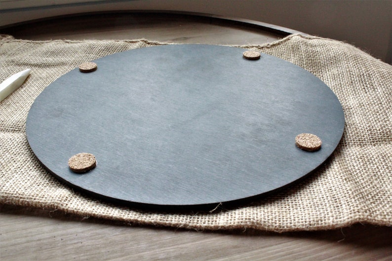 Slate Charcuterie Board with Burlap Storage Bag and Soapstone Chalk