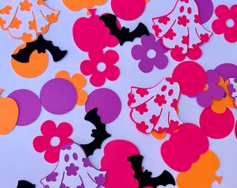 Summerween Confetti | Halloween Decor | Spooky One Birthday | Floral Ghost Confetti